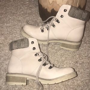 White winter/combat boots